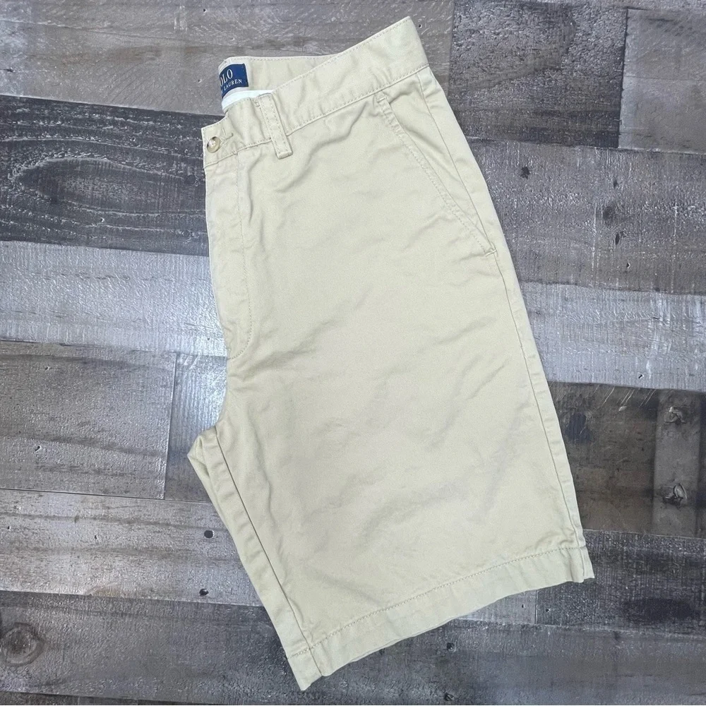 Polo by Ralph Lauren Khaki Flat Front Chino Shorts size 31